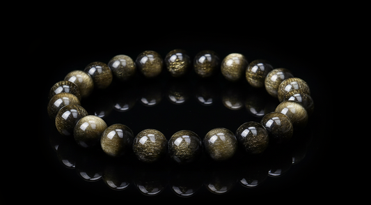 Handcrafted Obsidian Bracelet with Silver/Gold Accents – Protection & Fortune