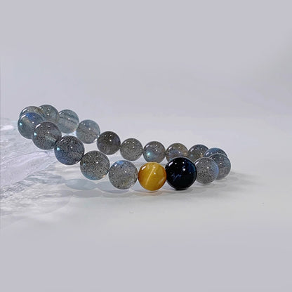 Elegant Crystal Bracelet – Gray Moonstone with Golden Tiger Eye