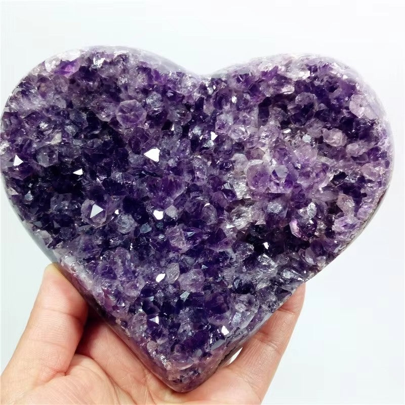 ✅Natural Uruguay Amethyst Cluster Amethyst Cave Heart-Shaped Raw Stone Mineral Specimen for Ornamental Use