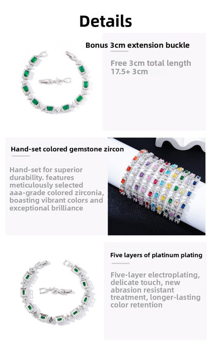 Cross Inlaid Colorful Zircon Bracelet
