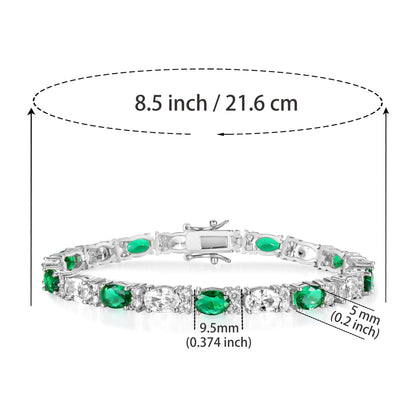 5mm White & Green Zircon Tennis Bracelet