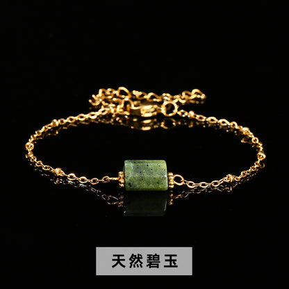 Faceted Jade Crystal Bracelet – Stainless Steel