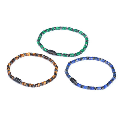 Black Stone & Yellow Tiger Eye Bracelet – Unisex