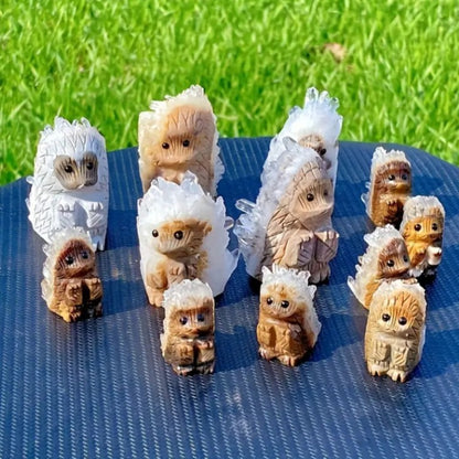 Hot Selling Natural Crystal Hand-Carved Crystal Cluster Hedgehog Crystal Pet Home Creative Decoration Ornaments
