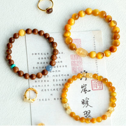 Natural White Quartz & Agate Bracelet – Serenity & Balance