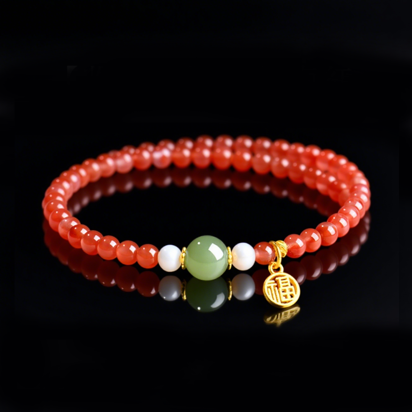 Fortune Red Agate Bracelet Natural Baoshan – Women’s Jade Amulet Bracelet