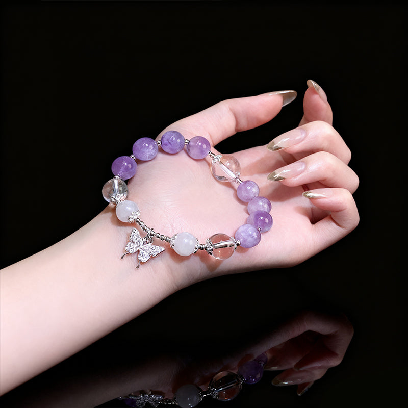 Natural Gemstone & Crystal Bracelet – Light Luxury Multi-Layer Design