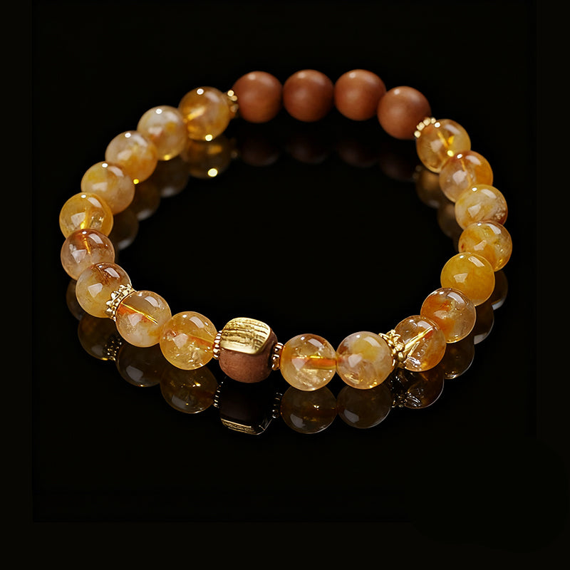 Golden Rutilated Quartz & Yellow Topaz Bracelet – Wealth & Energy