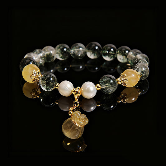 Elegant Green Phantom Quartz Bracelet – Abundance, Wealth & Positive Energy