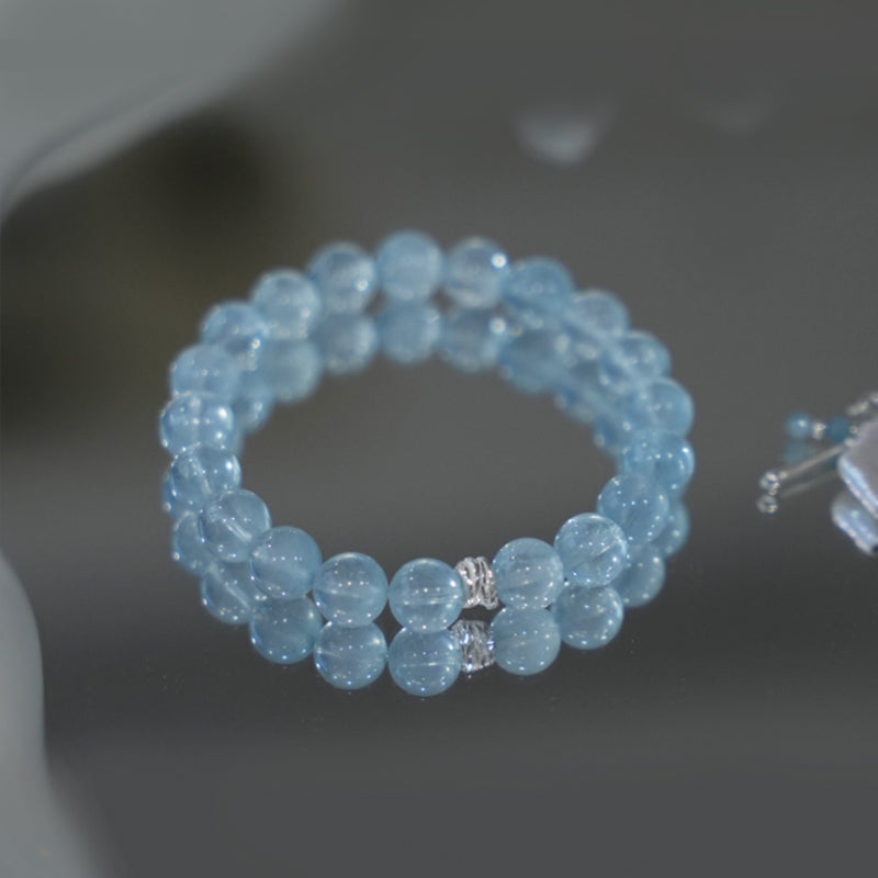 Handcrafted Ice-Clear Aquamarine Bracelet – Calm, Grace & Clarity