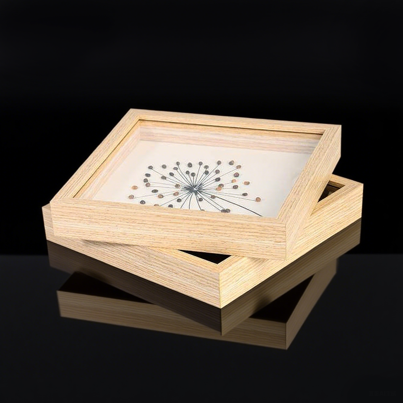 Floating Dandelion Crystal Frame