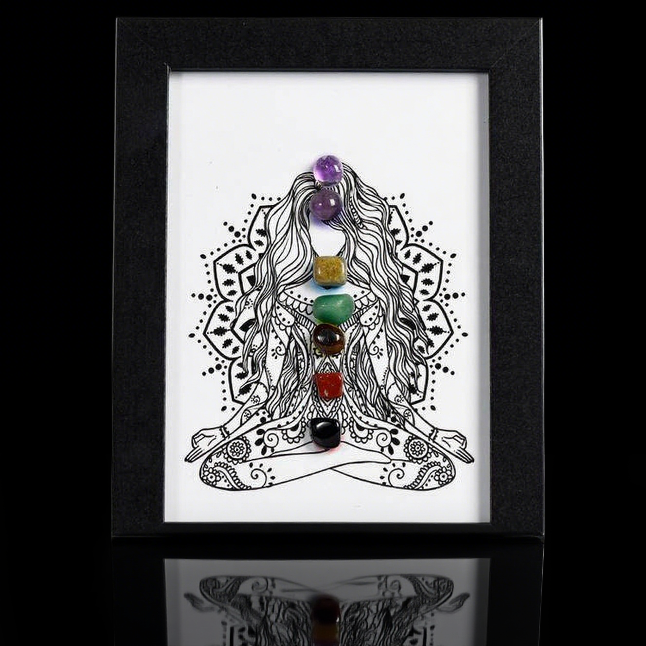 Natural Seven Chakra Crystal Tree Frame