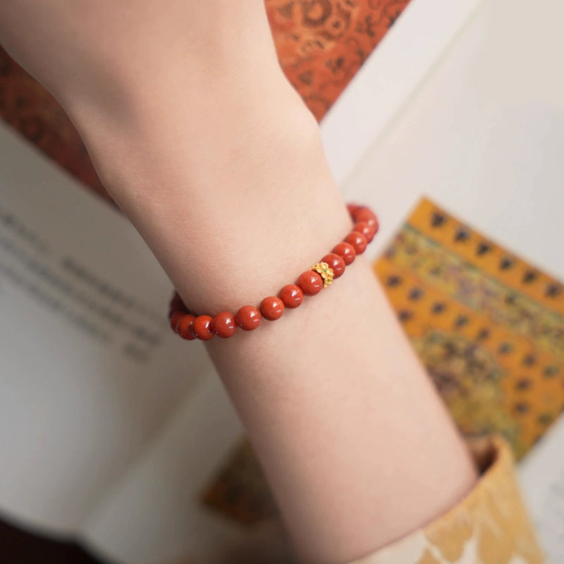 Natural South Red Agate & Jade Bracelet – Love, Fortune & Balance
