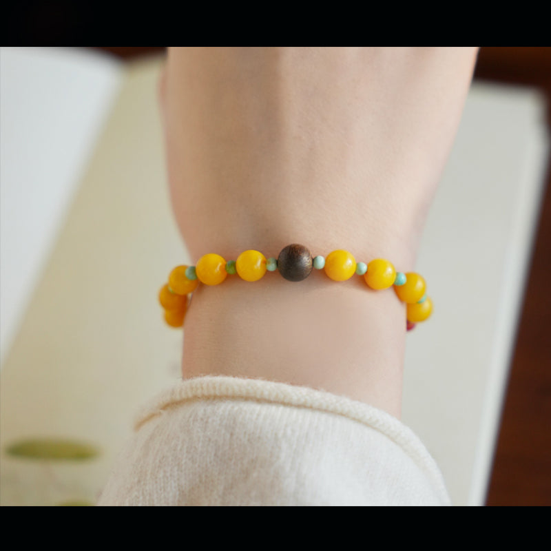 Handcrafted Chinese Multi-Gem Bracelet – Warm Fortune, Timeless Bond