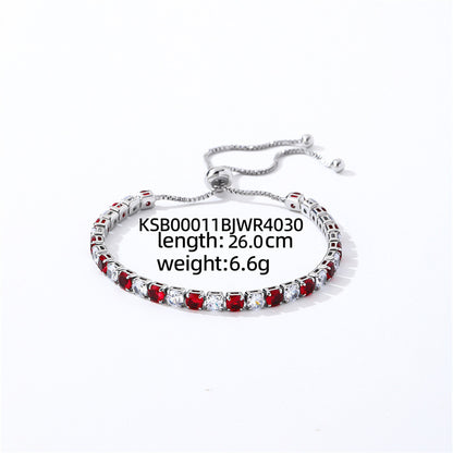 Colorful Zircon Tennis Bracelet Set – White Gold Finish