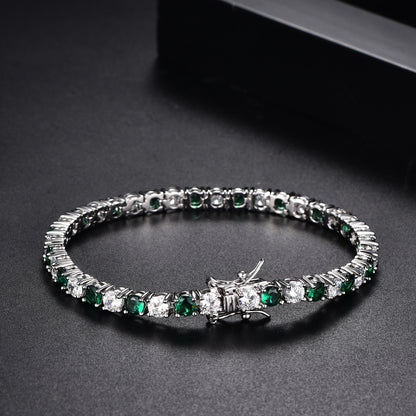 Colorful Zircon Tennis Chain Bracelet for Women