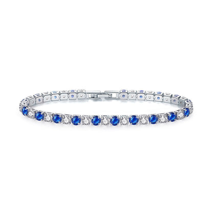 Colorful Zircon Tennis Bracelet Set – White Gold Finish