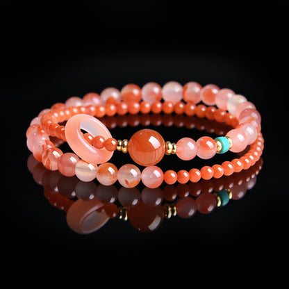 Natural Strawberry Quartz Double Circle Bracelet – Elegant Women’s Jewelry