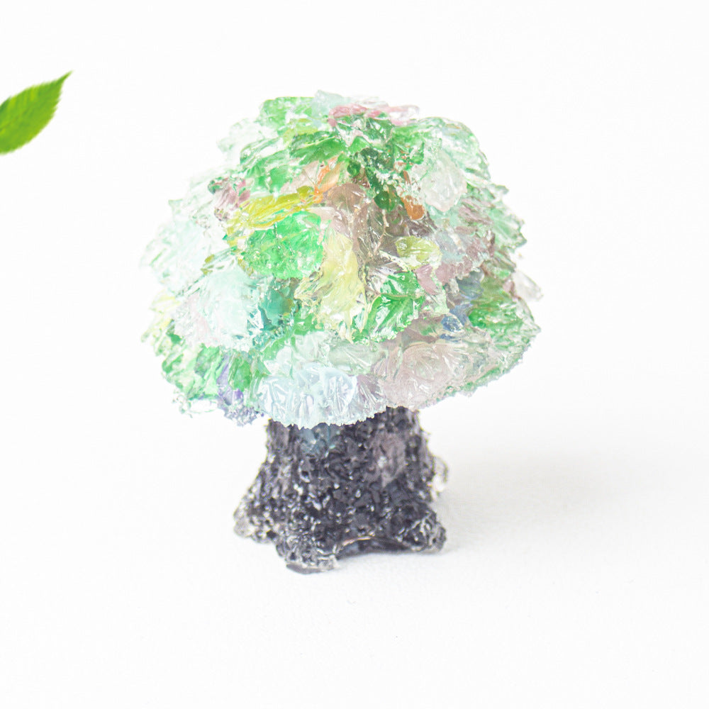 Creative Natural Crystal Stone Resin Small Tree Crystal Tree Money Tree Home Decoration Office Desktop Ornament