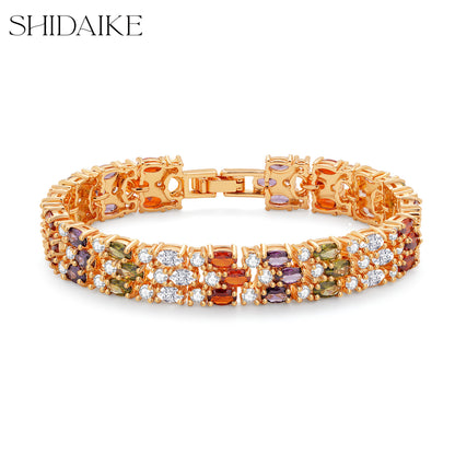 Colorful Zircon Inlaid Bracelet – Luxury Look