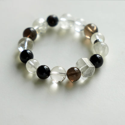 Natural White Quartz & Agate Bracelet – Serenity & Balance