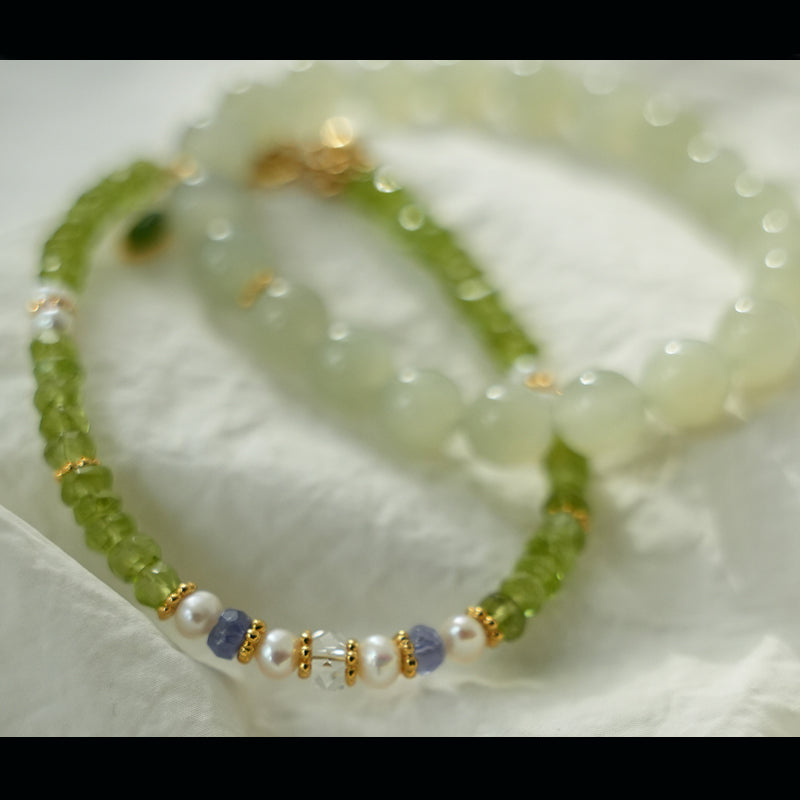 Natural Olive Quartz Bracelet – Emotional Balance & Inner Peace