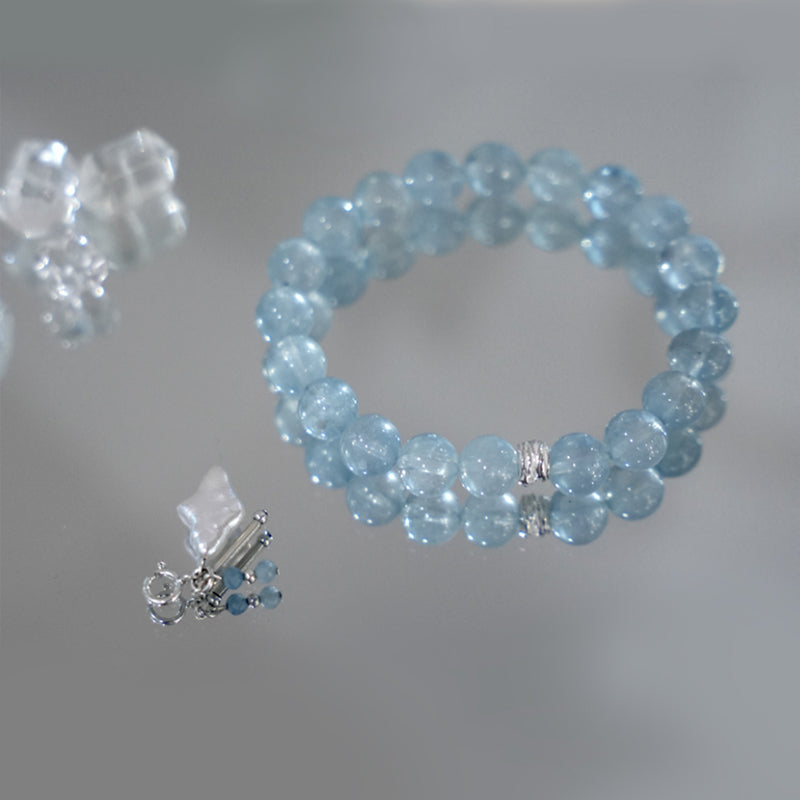Handcrafted Ice-Clear Aquamarine Bracelet – Calm, Grace & Clarity