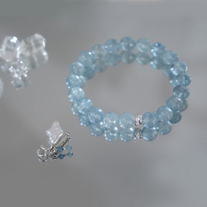Handcrafted Ice-Clear Aquamarine Bracelet – Calm, Grace & Clarity