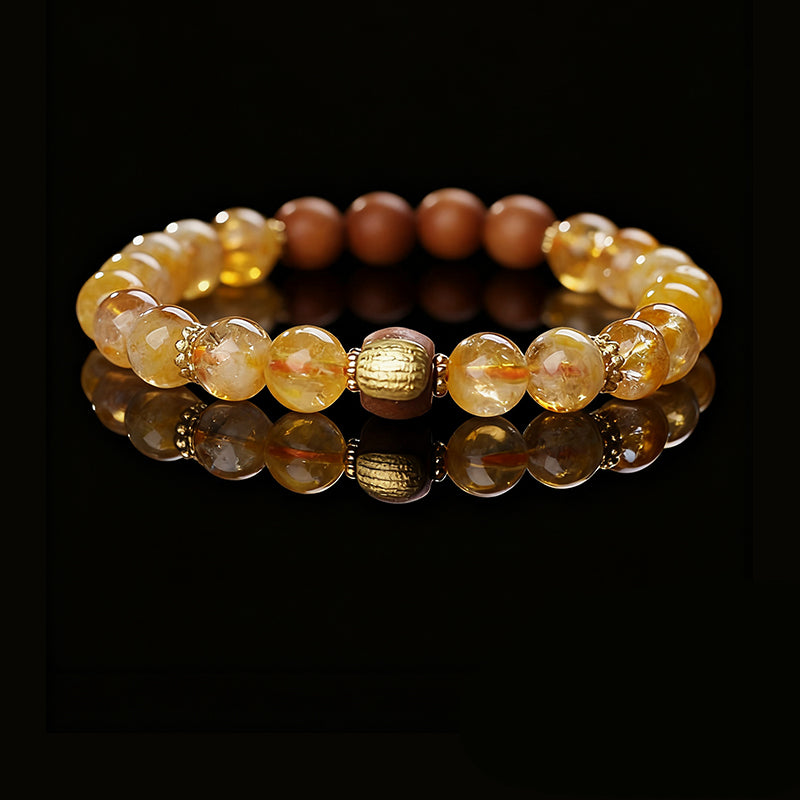 Golden Rutilated Quartz & Yellow Topaz Bracelet – Wealth & Energy