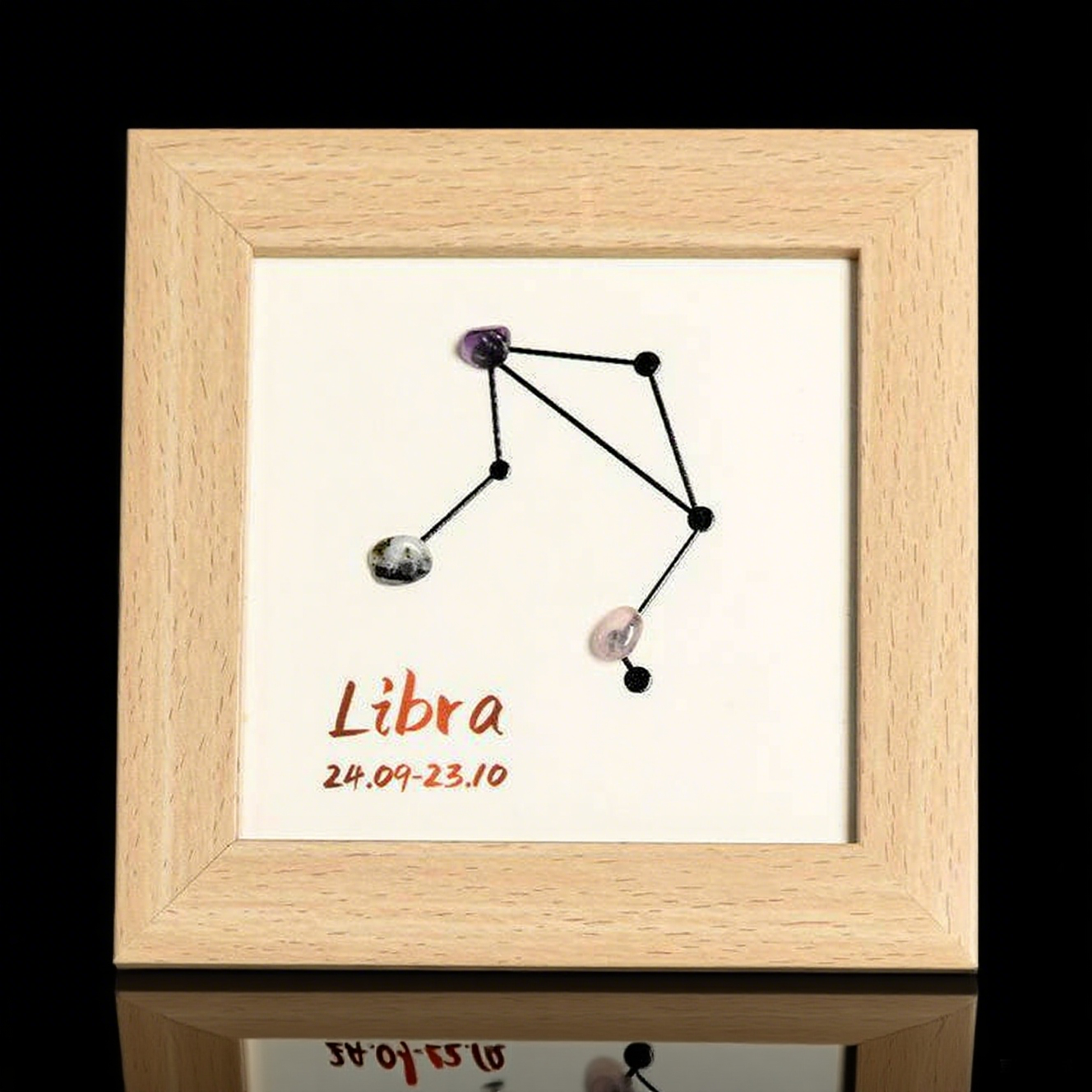 Zodiac Raw Crystal Decorative Frame