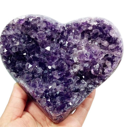 ✅Natural Uruguay Amethyst Cluster Amethyst Cave Heart-Shaped Raw Stone Mineral Specimen for Ornamental Use