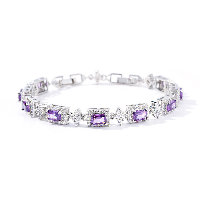 Cross Inlaid Colorful Zircon Bracelet