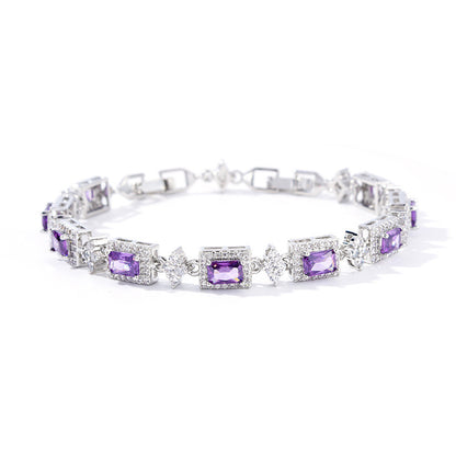 Cross Inlaid Colorful Zircon Bracelet