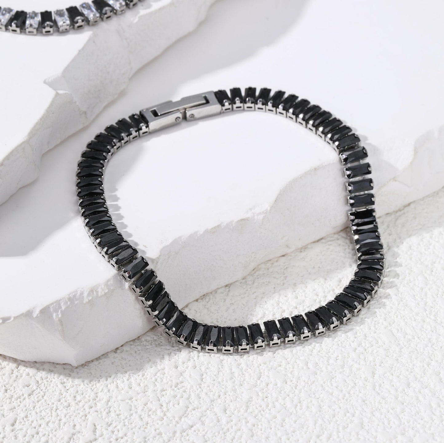 Titanium Steel Zircon Tennis Bracelet – Unisex