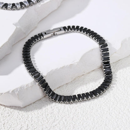 Titanium Steel Zircon Tennis Bracelet – Unisex