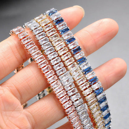 Single Row Colorful Zircon Tennis Bracelet