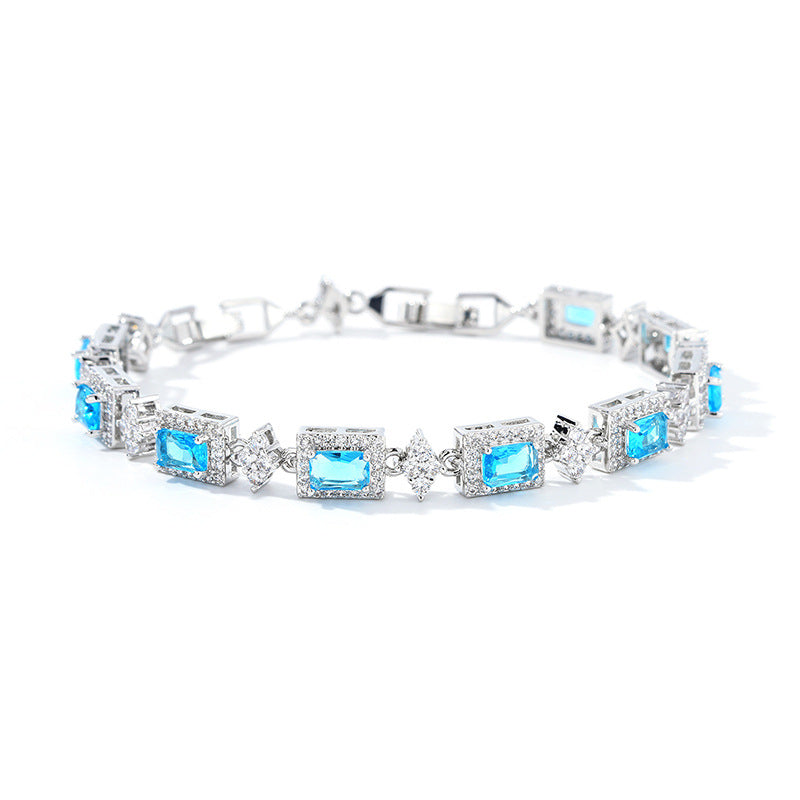 Cross Inlaid Colorful Zircon Bracelet