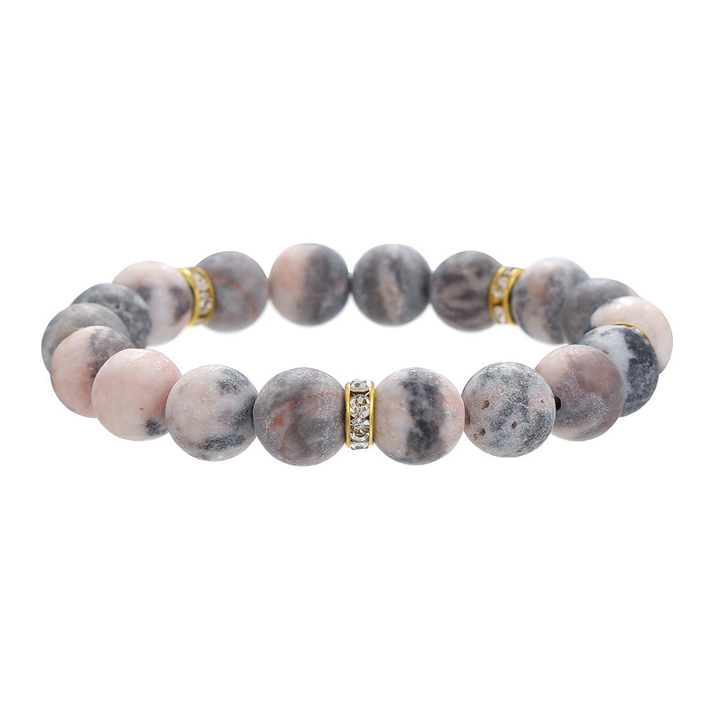 Matte Zebra Stone Bracelet for Men – Premium Look