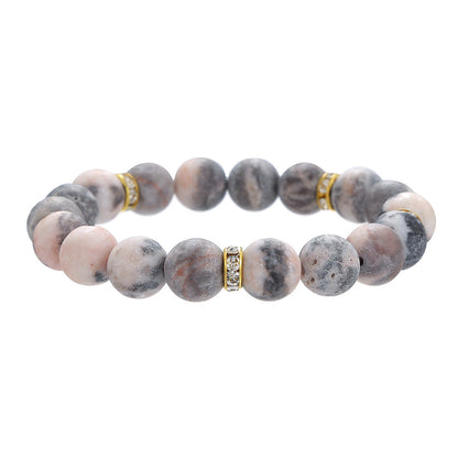 Matte Zebra Stone Bracelet for Men – Premium Look