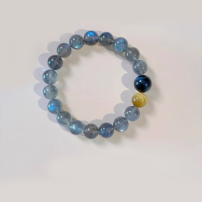 Elegant Crystal Bracelet – Gray Moonstone with Golden Tiger Eye