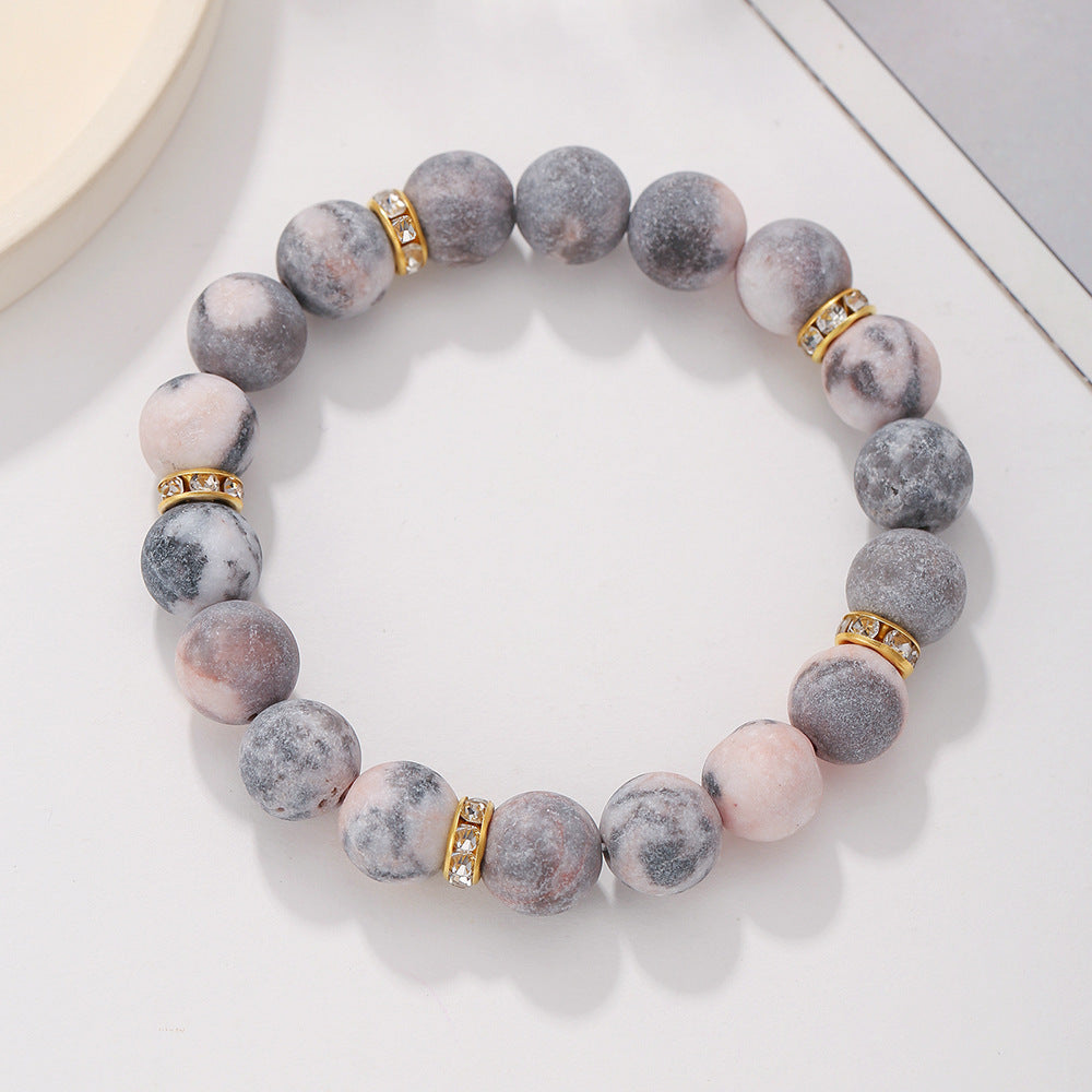 Matte Zebra Stone Bracelet for Men – Premium Look