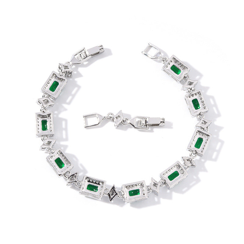 Cross Inlaid Colorful Zircon Bracelet