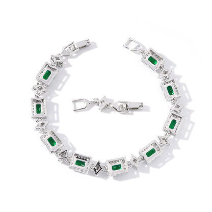 Cross Inlaid Colorful Zircon Bracelet