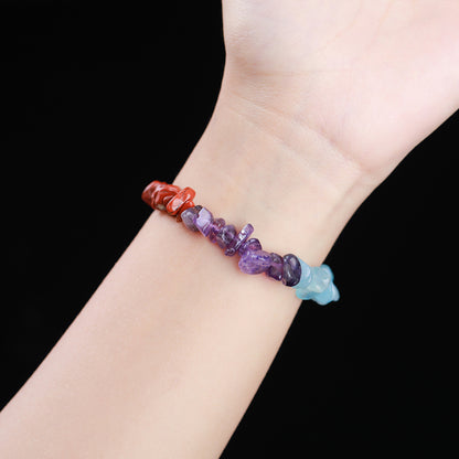 Crushed Stone Natural Crystal Bracelet – Irregular Beads