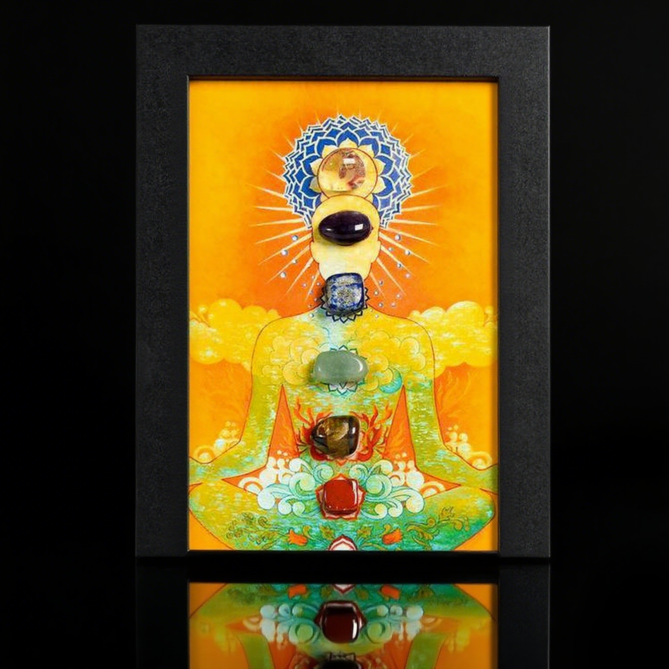 Painted Seven Chakra Crystal Display