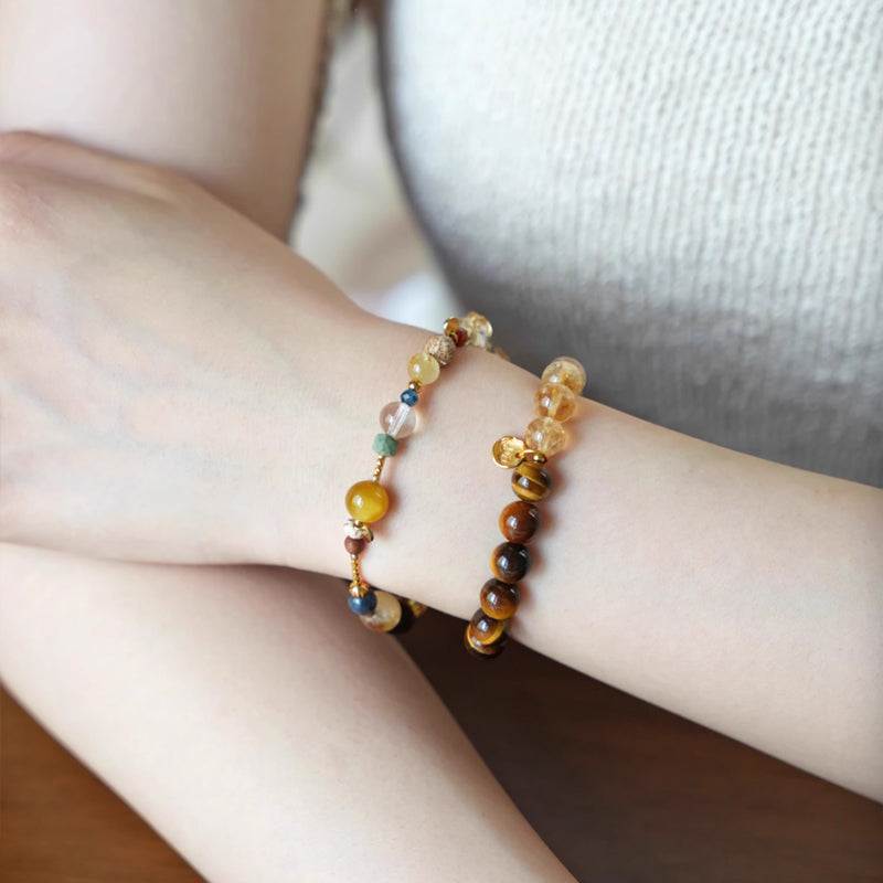 Natural Rhodochrosite & Rose Quartz Bracelet – Emotional Balance & Prosperity
