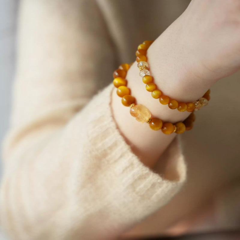 Natural White Quartz & Agate Bracelet – Serenity & Balance