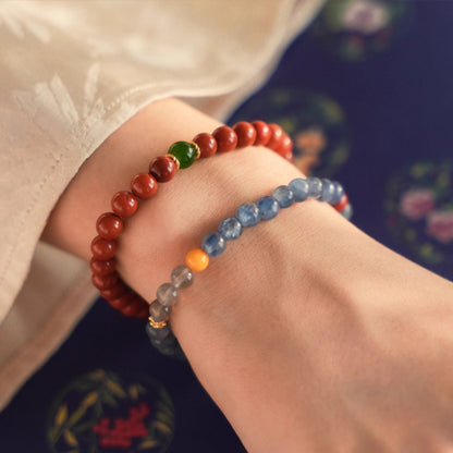 Natural South Red Agate & Jade Bracelet – Love, Fortune & Balance