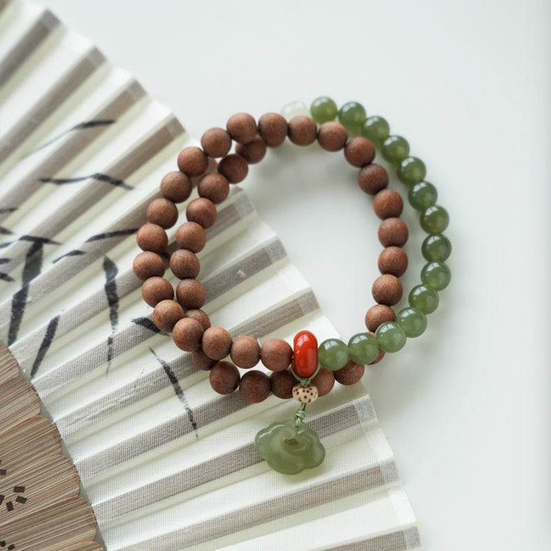 Tachungui Sandalwood & Hetian Jade Bracelet – Multi-Circle Fortune Gift
