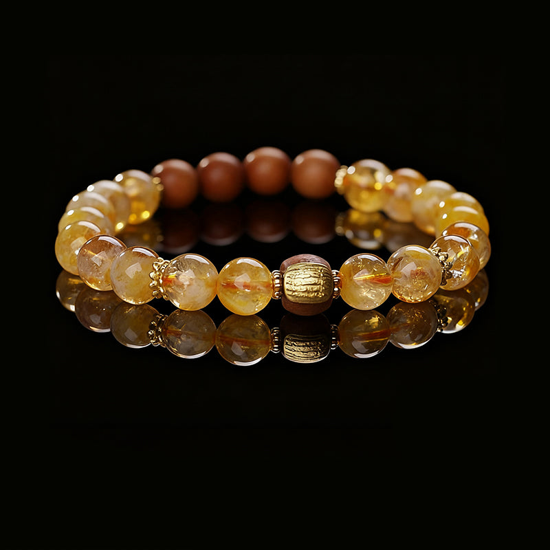 Golden Rutilated Quartz & Yellow Topaz Bracelet – Wealth & Energy